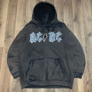 Vintage 2000s AC/DC Band Spellout Distressed Hoodie